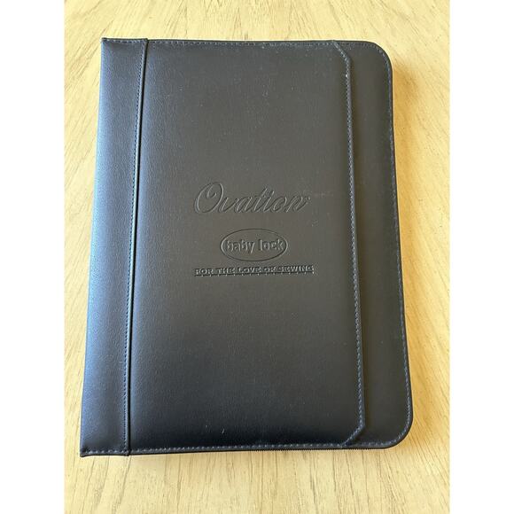 Babylock Ovation Sewing Black Leather Folder For Instruction Missing Inserts - Picture 1 of 5